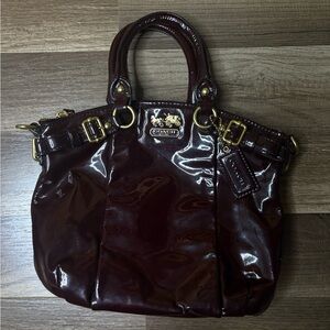 Coach Dark Brown Patent Leather Satchel